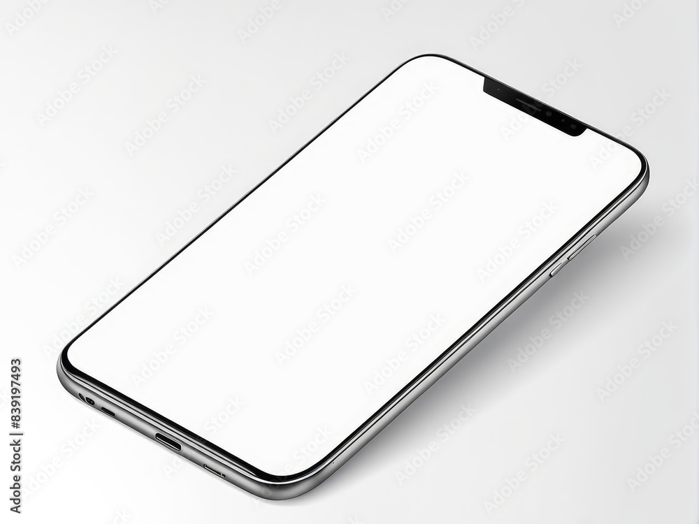 White screen smartphone mockup isolated on a white background. White screen smartphone mockup isolated on a white background.