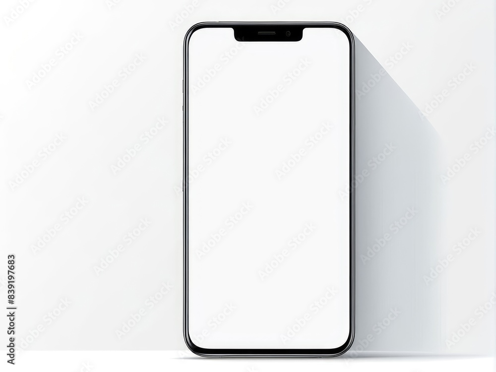 White screen smartphone mockup isolated on a white background. White screen smartphone mockup isolated on a white background.