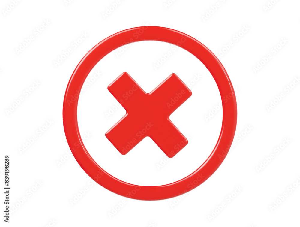Reject icon 3d rener illustratio Reject icon 3d rener illustratio