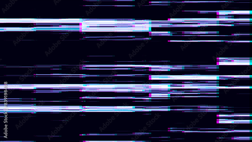 Abstract background with neon glitch texture, digital tv noise. computer screen damage. 3d rendering. Abstract background with neon glitch texture, digital tv noise. computer screen damage. 3d rendering.