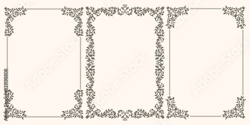 Set of Decorative vintage frames and borders