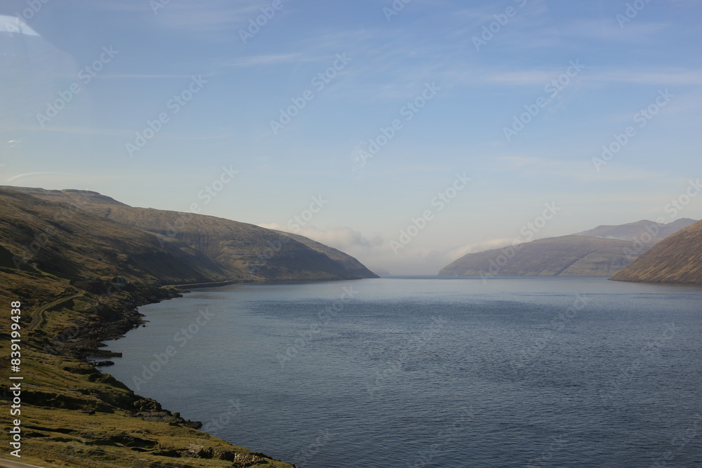 Landscapes of hills and roads in the Faroe Islands Landscapes of hills and roads in the Faroe Islands