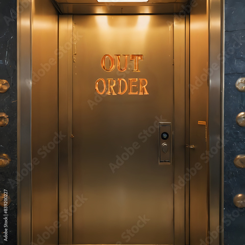 Wallpaper Mural a metallic elevator with a sign that says out order Torontodigital.ca