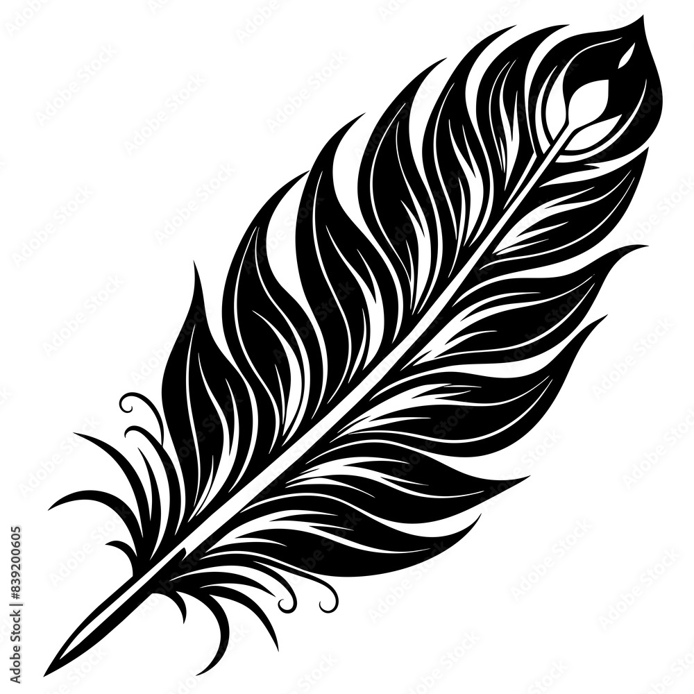 Obraz premium bird feather vector silhouette illustration