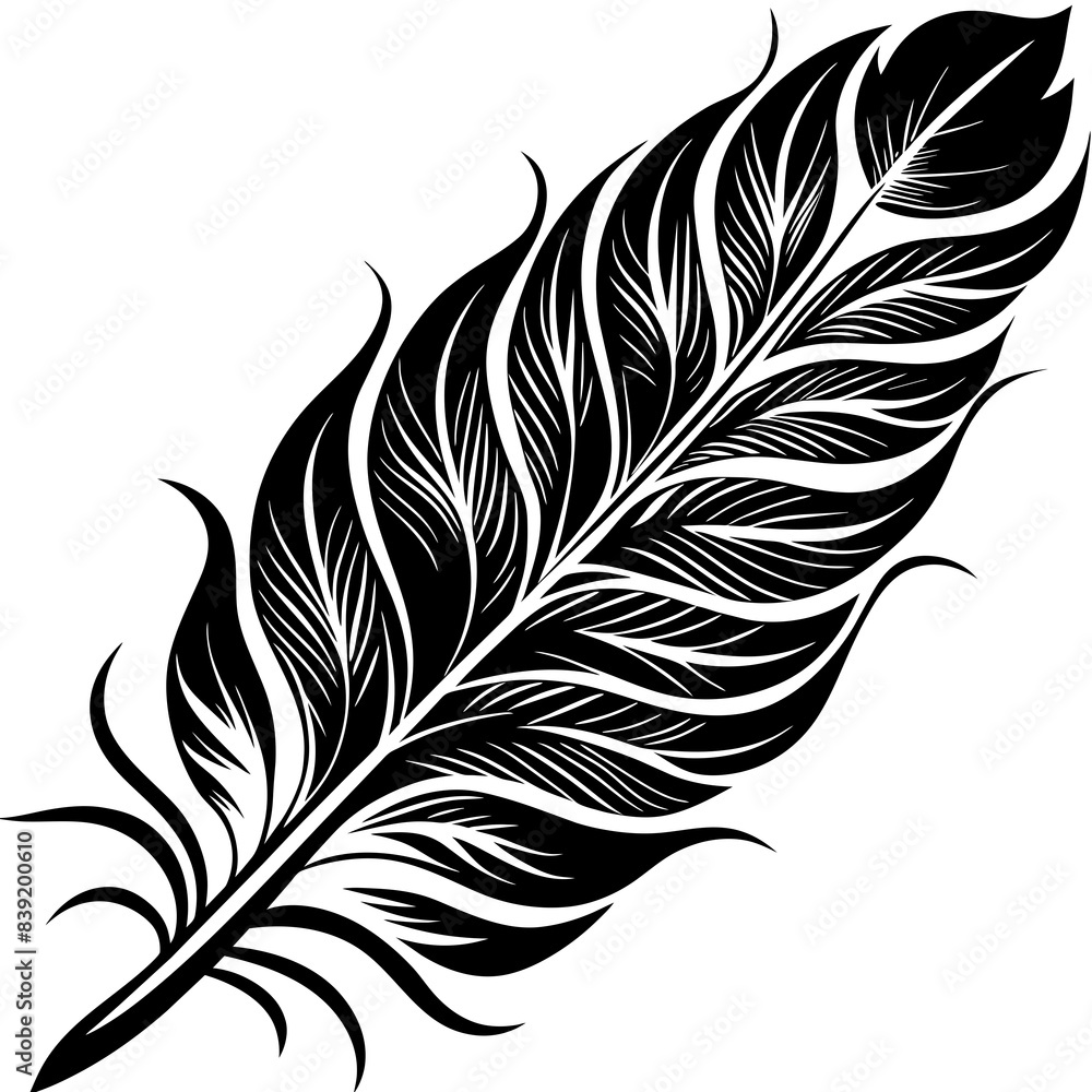 Obraz premium bird feather vector silhouette illustration