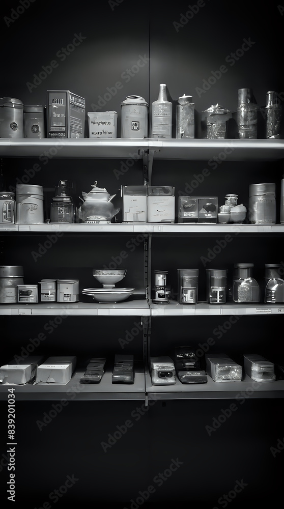 a close up of a shelf with many different types of food a close up of a shelf with many different types of food