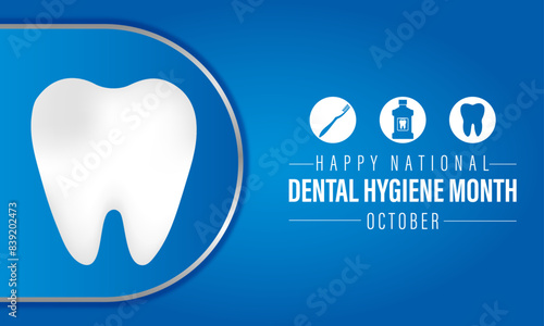 banner promoting national dental hygiene month or associated events can utilize national dental hygiene month related vector design.