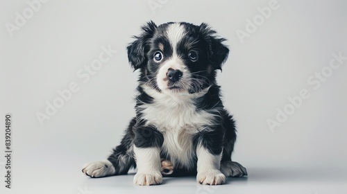 Playful puppy, isolated on a white background
