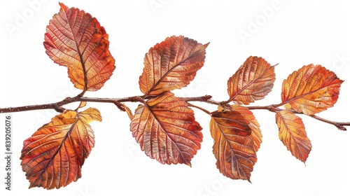  Autumn leaves, isolated on a white background