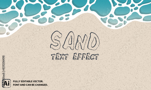 editable text effect "SAND"