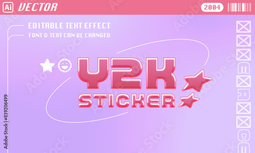 Y2K vector editable text effect.