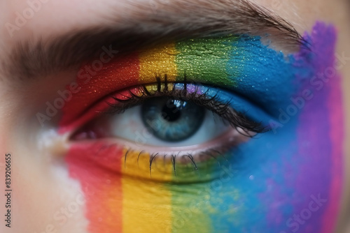 Nonformal stylish gay person on gay pride month holiday made by Generative AI technology
