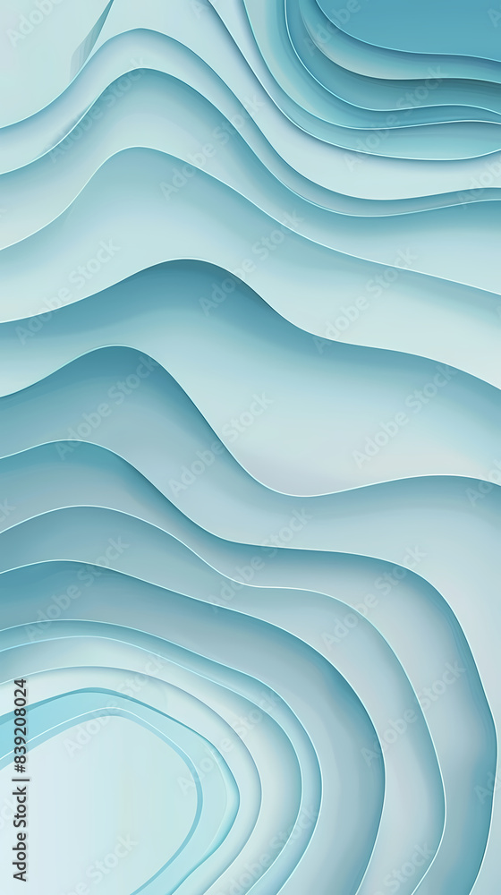 Abstract light blue waves paper art background vector image Abstract light blue waves paper art background vector image