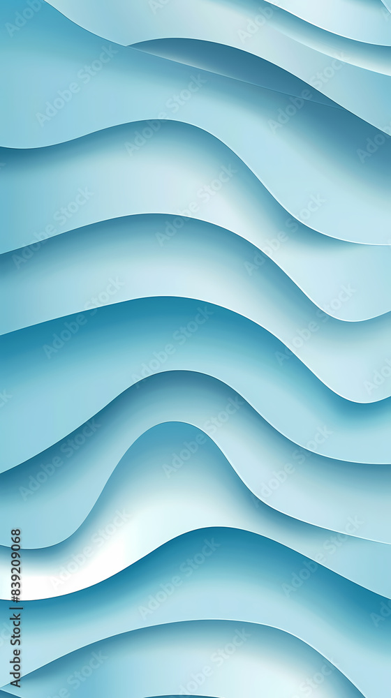 Fototapeta premium Abstract light blue waves paper art background vector image