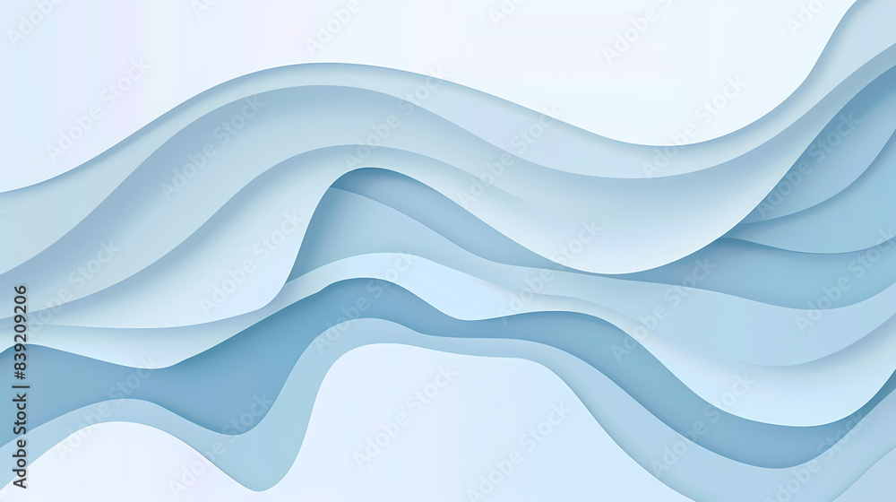 Abstract light blue waves paper art background vector image Abstract light blue waves paper art background vector image