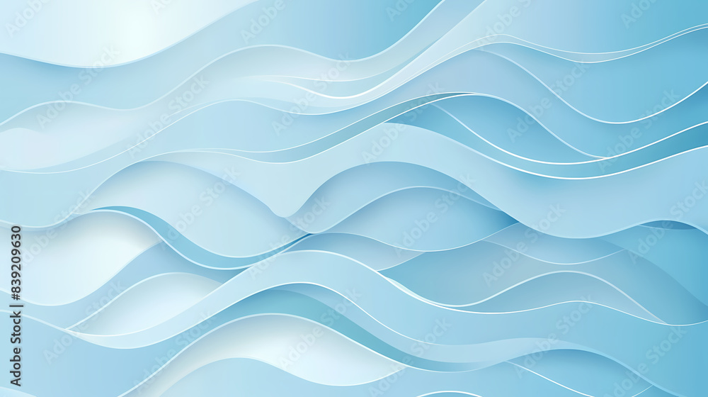 Abstract light blue waves paper art background vector image Abstract light blue waves paper art background vector image