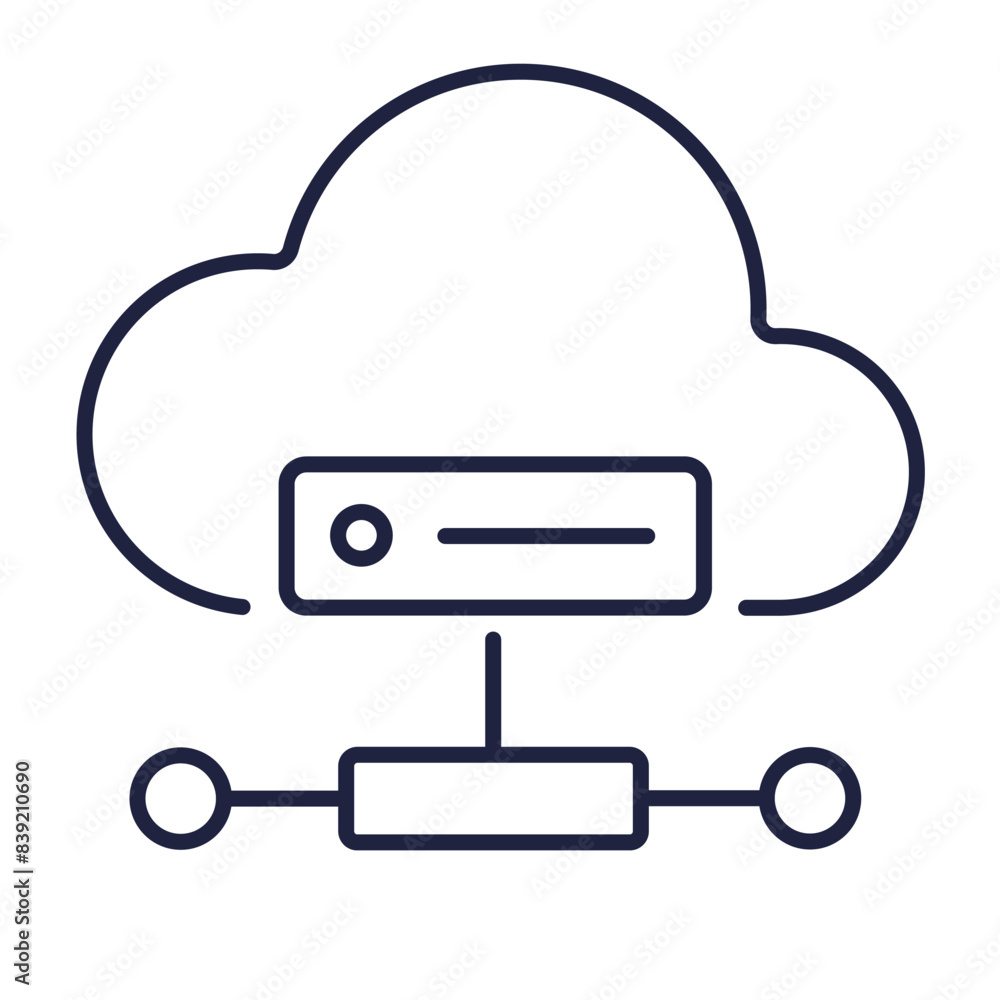 Server cloud storage line icon. Edge computing network, data control concept. IOT, Information technology, Computer Software. Logo symbol. White background. Editable vector stroke. Pixel Perfect. Server cloud storage line icon. Edge computing network, data control concept. IOT, Information technology, Computer Software. Logo symbol. White background. Editable vector stroke. Pixel Perfect.
