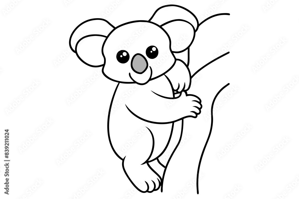 koala line art silhouette vector illustration koala line art silhouette vector illustration