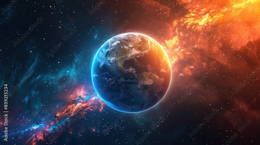 planet and space, dynamic color planet and space, dynamic color