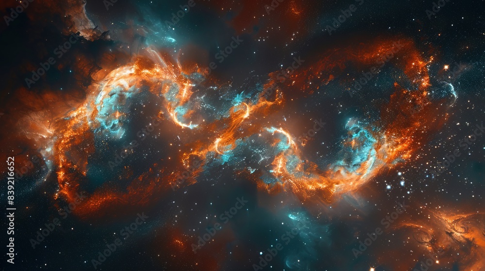 Infinity symbol in space formed by a nebula Stock Illustration | Adobe ...