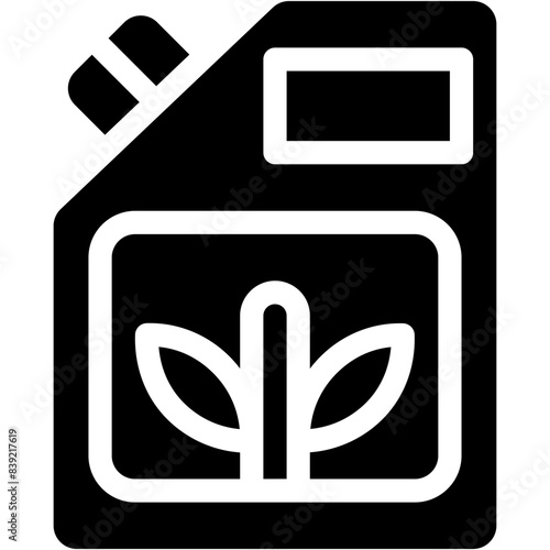 Vector Icon Eco Fuel, Ecology and Environment, Canister, Plant, Energy