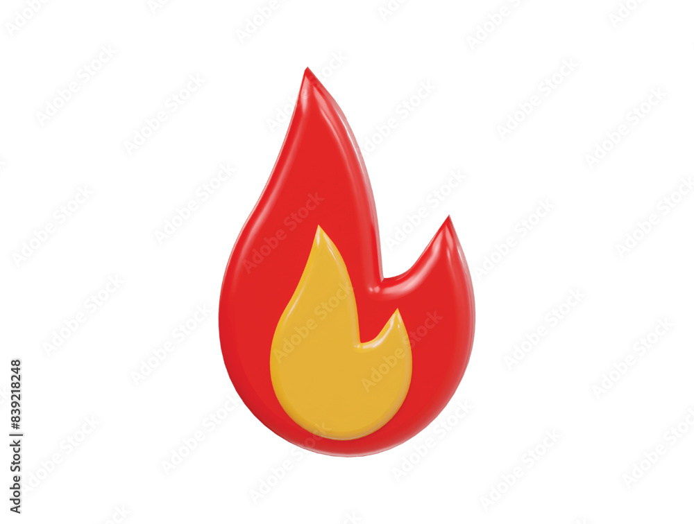 Fire icon 3d render illustraton Fire icon 3d render illustraton