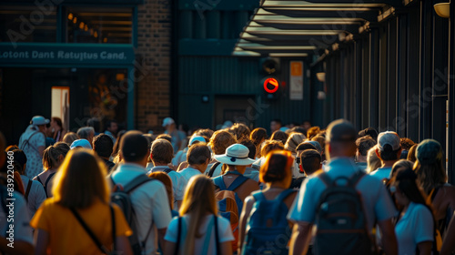Wallpaper Mural Large group of people walking down a street Torontodigital.ca