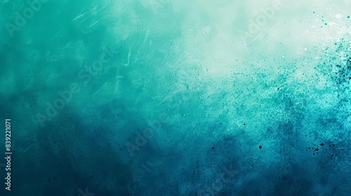 teal green blue gradient background with grainy noise texture abstract poster design © Jelena