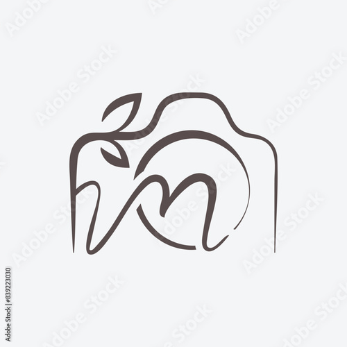 Letter M camera logo vector, simple and minimalist. Suitable for any industry, especially in the fields of technology, photographers, entertainment, etc.