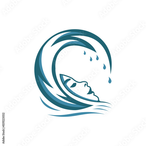 Sea Wave Haired Girl Logo Vector. Suitable for any business, especially salons, beauty, makeup and many more.