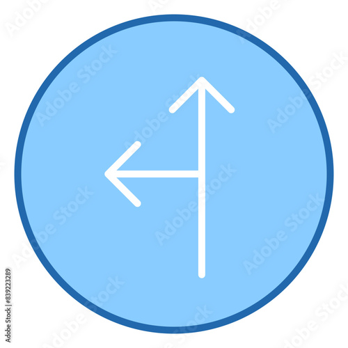 Vector Icon T junction, arrow, sign, direction