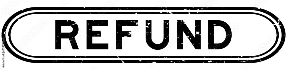 Grunge black refund word rubber seal stamp on white background Grunge black refund word rubber seal stamp on white background