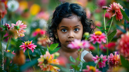  a suprised little indian girl  photo