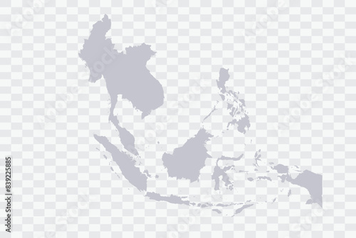 Southeast Asia Map Cloud Color on White Background quality files Png