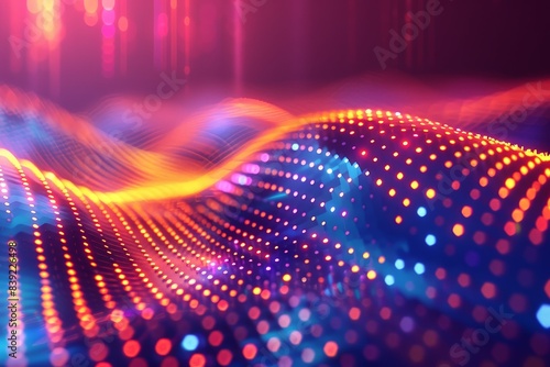 Wallpaper Mural Abstract lines converge on radiant dots, embodying the power of connectivity. Desktop wallpaper. Torontodigital.ca