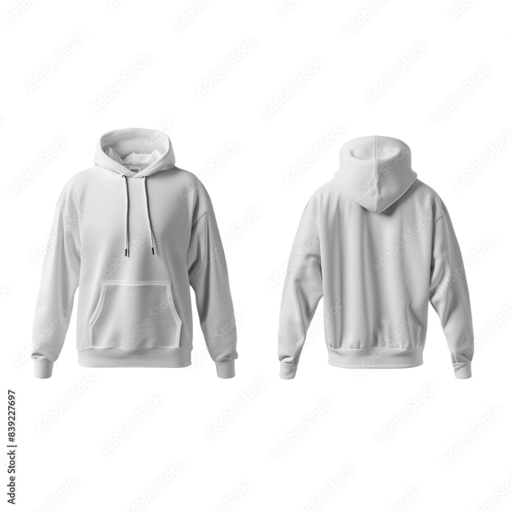 Blank White Hoodie Mockup Template Front and Back Isolated transparent, Generative AI Blank White Hoodie Mockup Template Front and Back Isolated transparent, Generative AI