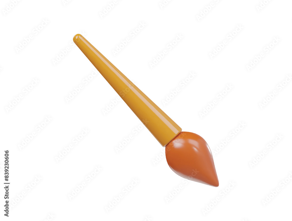 Paint brush icon 3d render illustration Paint brush icon 3d render illustration