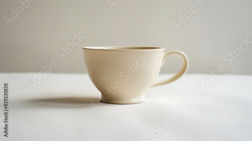 Delicate china tea cup on a clean white surface, exuding sophistication and refinement for tea enthusiasts. © muhammad