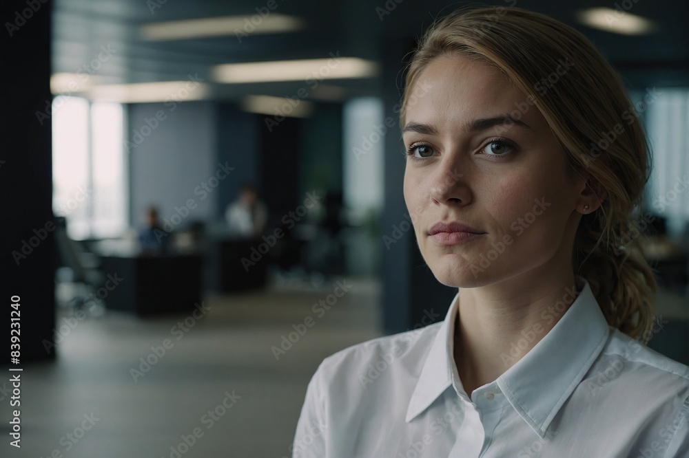 Obraz premium Portrait of a young businesswoman looking at the camera in an office