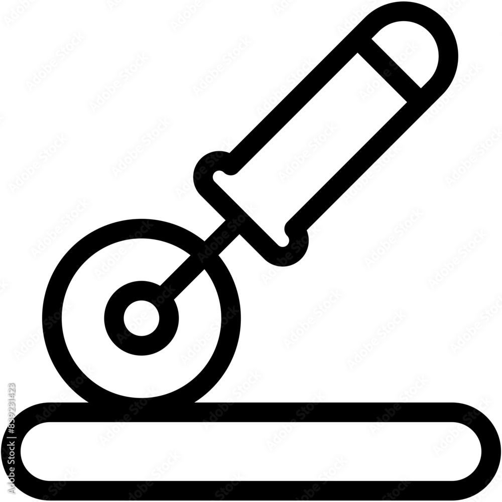 Vector Icon Pizza Cutter, Food and Restaurant, Kitchenware, Kitchen Tool, Pizza Knife Vector Icon Pizza Cutter, Food and Restaurant, Kitchenware, Kitchen Tool, Pizza Knife