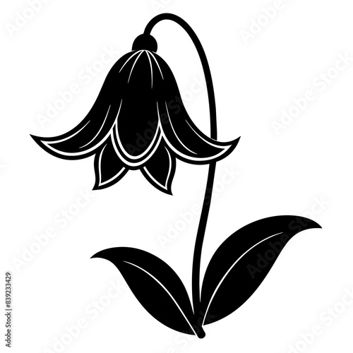 Bluebell icon vector silhouette illustration on white background