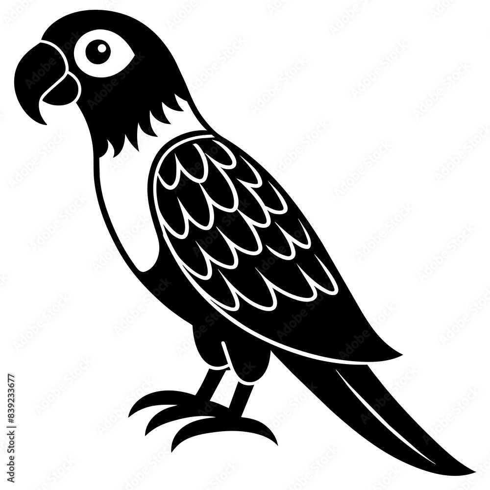 Obraz premium Parrot icon vector silhouette illustration on white background