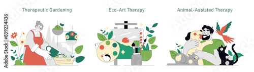 Eco Therapy. Flat Vector Illustration
