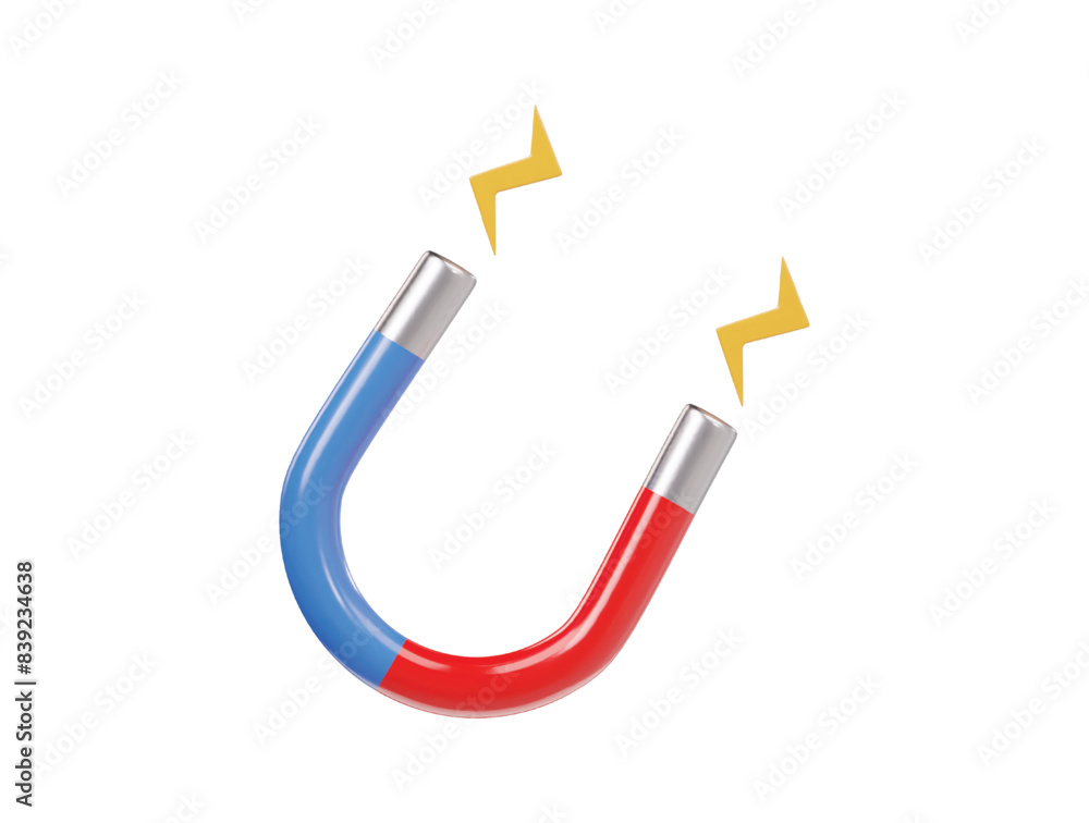 Magnet icon 3d render illustration Magnet icon 3d render illustration