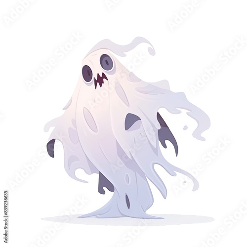 An illustration of a white wraith ghost