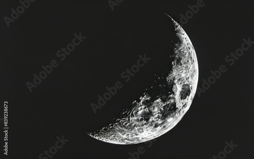 Crescent Moon in Night Sky photo