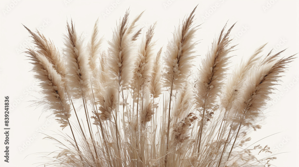 Dreamy Meadows: Captivating Display of Pampas Grass and Dried Flowers in Cream, Brown, and White Hues, Generative AI Dreamy Meadows: Captivating Display of Pampas Grass and Dried Flowers in Cream, Brown, and White Hues, Generative AI