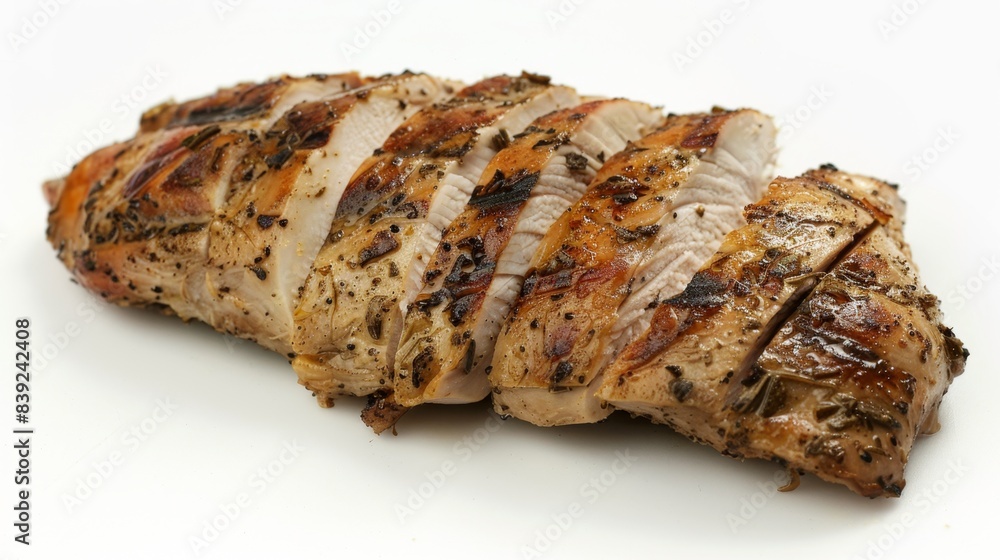 burned turkey slice Isolated on white background. concept of food waste for designer. burned turkey slice Isolated on white background. concept of food waste for designer.