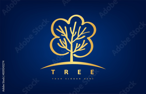 Tree logo vector. Plant Logo design vector nature illustration.