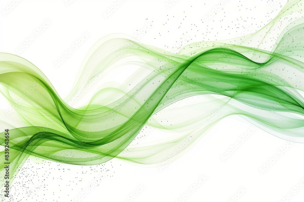 A translucent green wave on a white background. A translucent green wave on a white background.